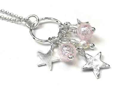 Murano Glass Celeste Pendant - Pale Pink