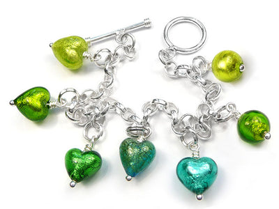 Murano Glass Charms - Green Tones