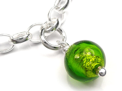 Murano Glass Charms - Chartreuse Round