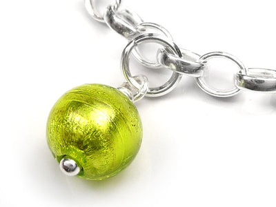 Murano Glass Charms - Lime Round