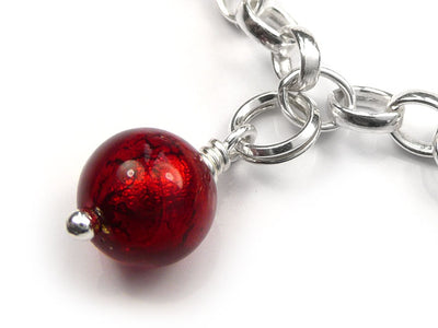 Murano Glass Charms - Ruby Round