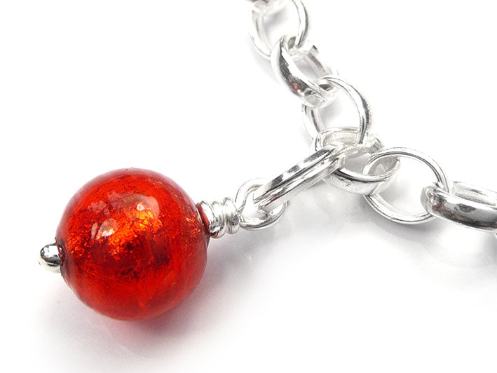 Murano Glass Charms - Scarlet Round