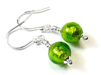 Murano Glass Earrings - Chartreuse