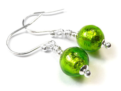 Murano Glass Earrings - Chartreuse