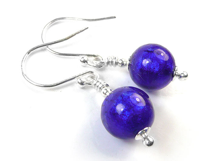 Murano Glass Earrings - Electric