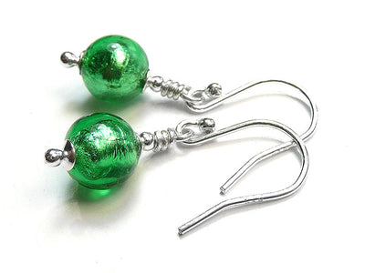 Murano Glass Earrings - Emerald
