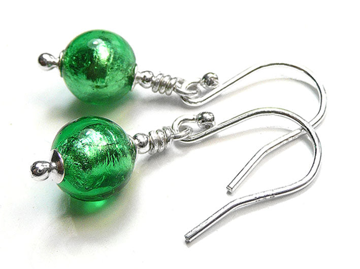 Murano Glass Earrings - Emerald