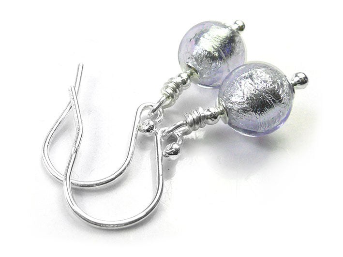 Murano Glass Earrings - Lilac