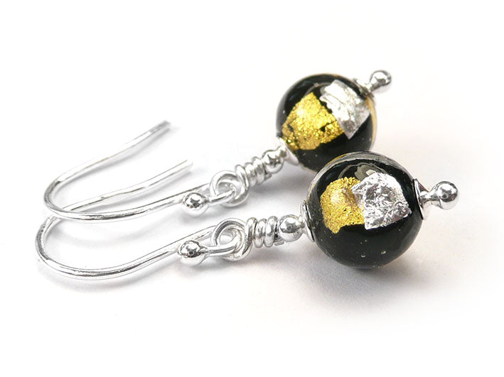 Murano Glass Earrings - Midnight