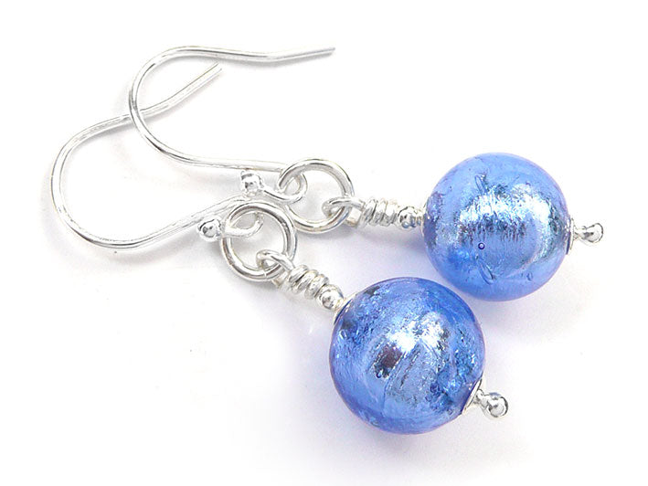 Murano Glass Earrings - Sapphire Medium