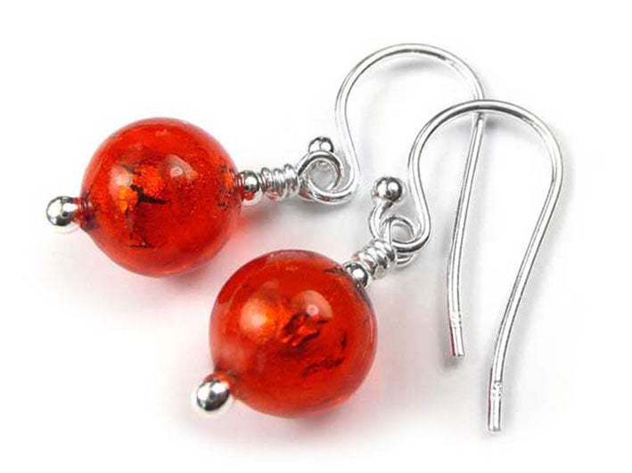 Murano Glass Earrings - Scarlet