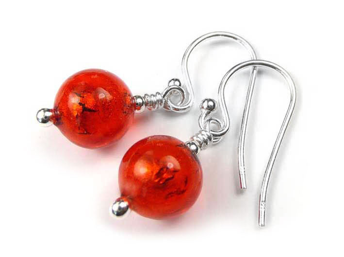 Murano Glass Earrings - Scarlet