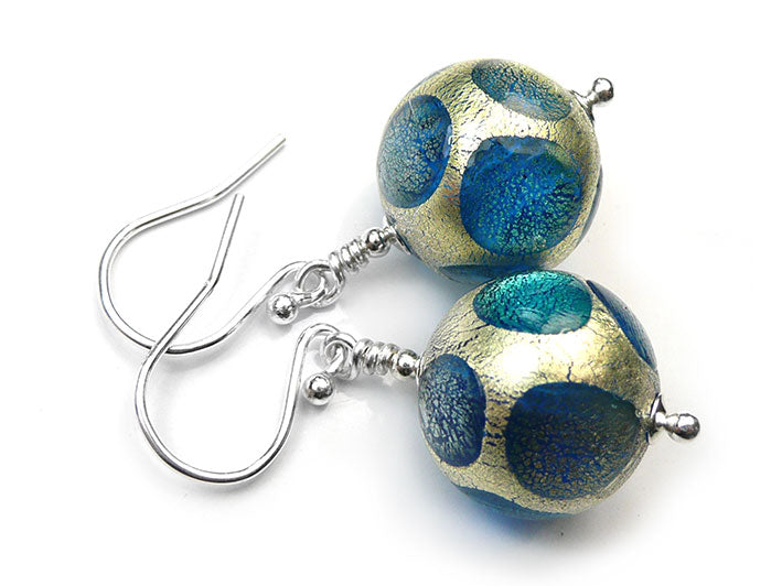 Murano Glass Earrings - Turquoise Spot