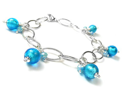 Murano Glass Ellisse Bracelet - Turquoise