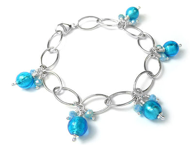 Murano Glass Ellisse Bracelet - Turquoise