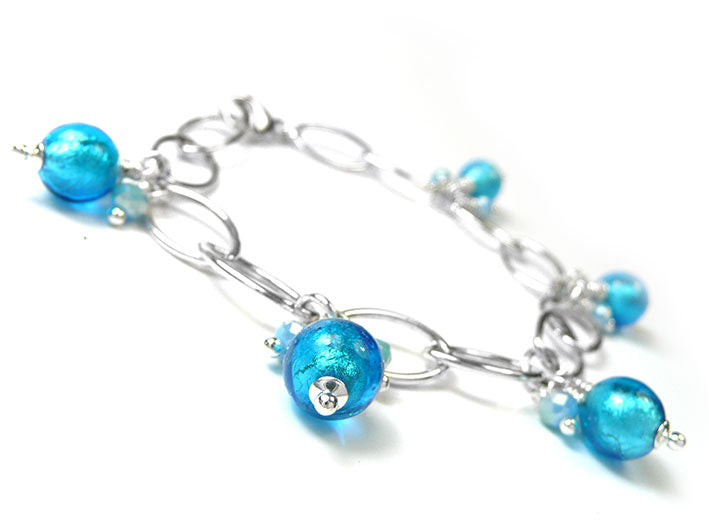 Murano Glass Ellisse Bracelet - Turquoise