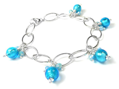 Murano Glass Ellisse Bracelet - Turquoise