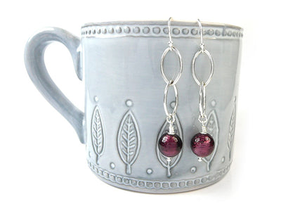 Murano Glass Ellisse Earrings - Amethyst