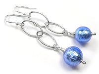 Murano Glass Ellisse Earrings - Sapphire