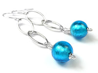 Murano Glass Ellisse Earrings - Turquoise