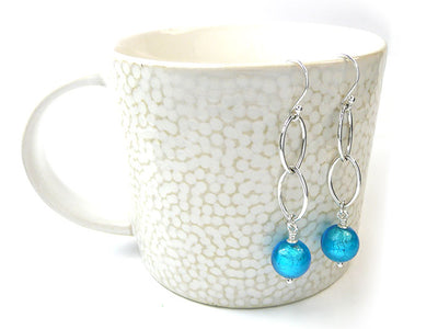 Murano Glass Ellisse Earrings - Turquoise