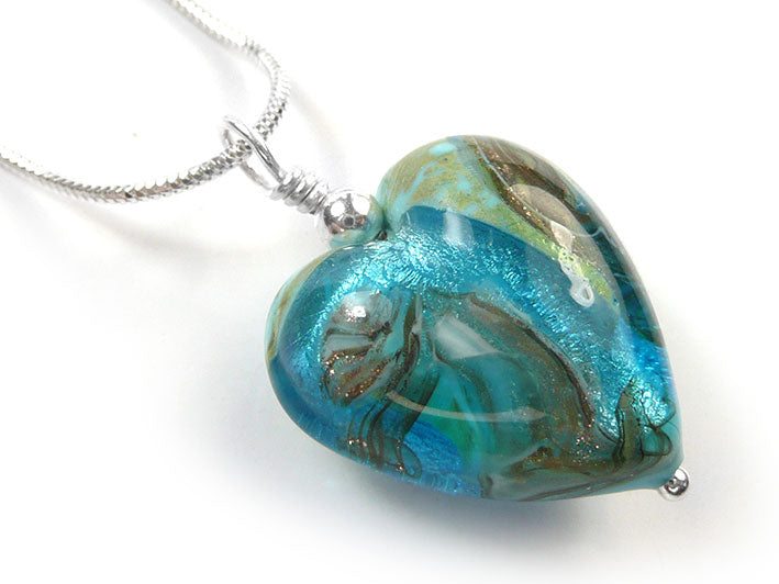 Murano Glass Heart Pendant - Astratta