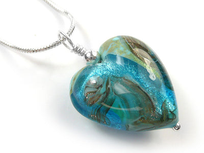 Murano Glass Heart Pendant - Astratta