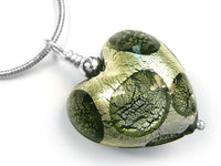Murano Glass Heart Pendant - Black Diamond Spot