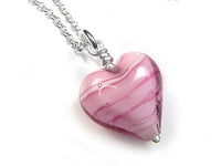 Murano Glass Heart Pendant - Rose White Core Small