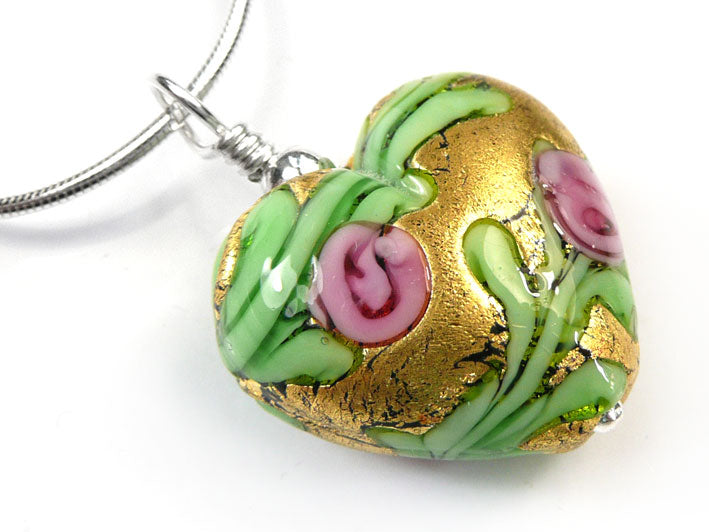 Murano Glass Heart Pendant - Vienna