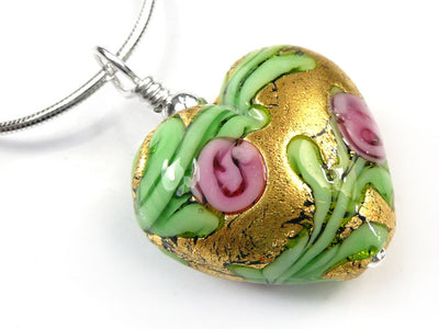 Murano Glass Heart Pendant - Vienna