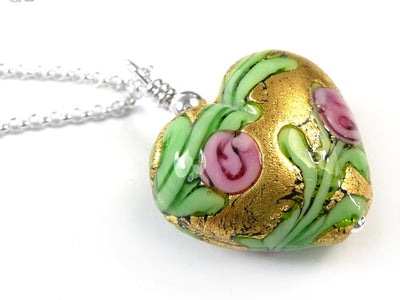 Murano Glass Heart Pendant - Vienna