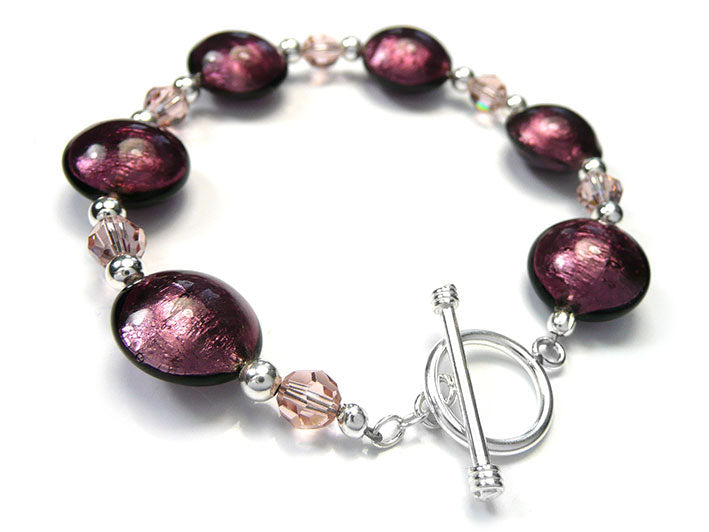 Murano Glass Bracelet - Amethyst