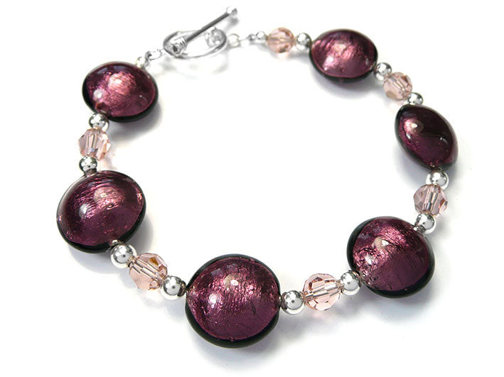 Murano Glass Bracelet - Amethyst
