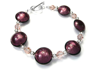 Murano Glass Bracelet - Amethyst