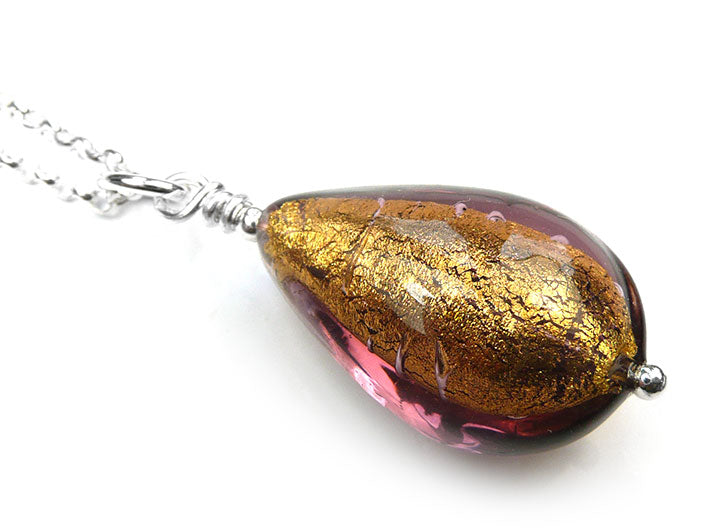 Murano Glass Pendant - Chocolate Drop