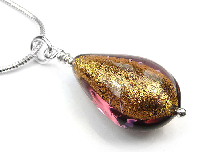 Murano Glass Pendant - Chocolate Drop