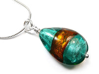 Murano Glass Pendant - Ginger Teal Drop