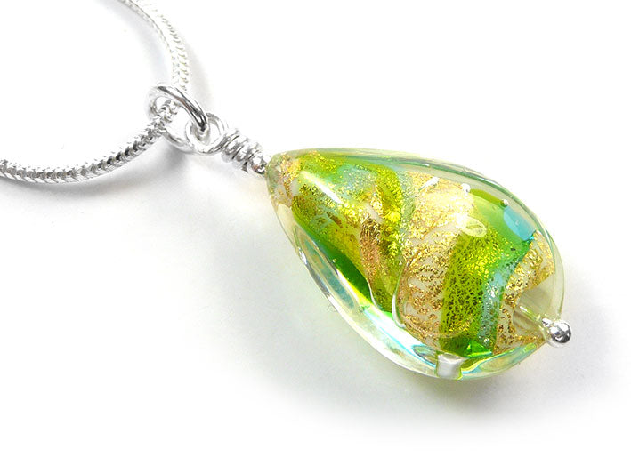 Murano Glass Pendant - Verde Lime Drop