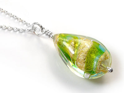Murano Glass Pendant - Verde Lime Drop