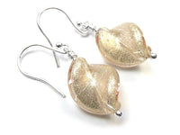 Murano Glass Twist Earrings - Champagne