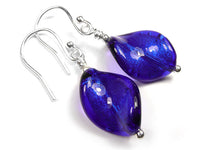 Murano Glass Twist Earrings - Electric