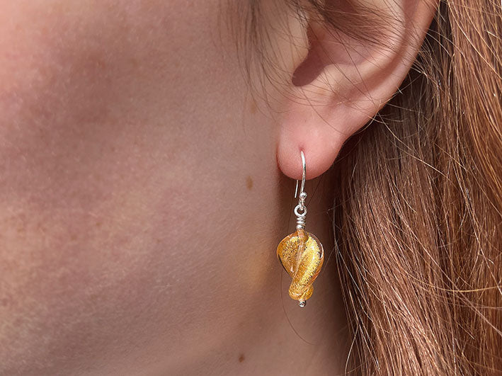 Murano Glass Twist Earrings - Model