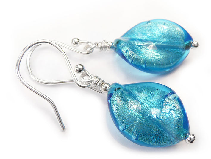 Murano Glass Twist Earrings - Turquoise