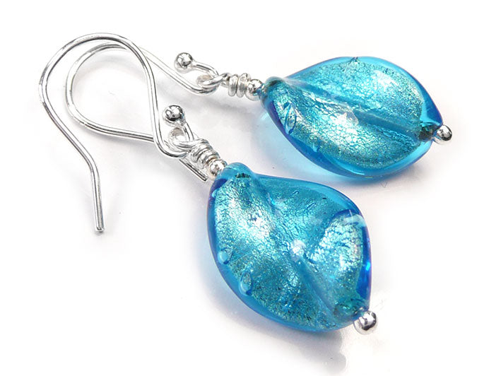 Murano Glass Twist Earrings - Turquoise