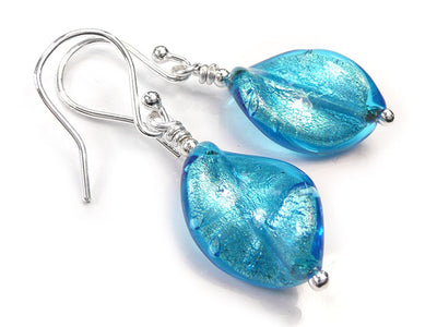 Murano Glass Twist Earrings - Turquoise