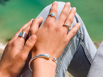 Silver Bangle - Fluid