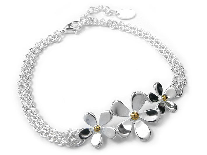 Silver Bracelet - Flower Chain