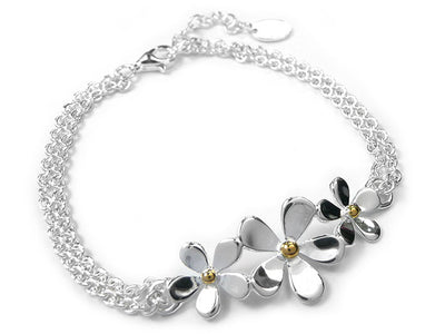 Silver Bracelet - Flower Chain