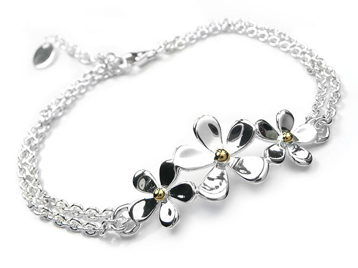 Silver Bracelet - Flower Chain